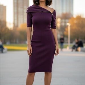 Chic One-Shoulder Purple Dress